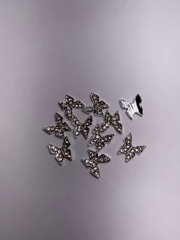 Nail rhinestone planet designs-Butterfly metal charm 10pcs