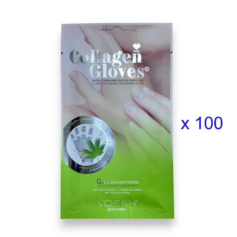 nail repair for recitals-VOESH Collagen Gloves - With Cannabis Sativa Seed Oil (Pack of 100 Pairs)