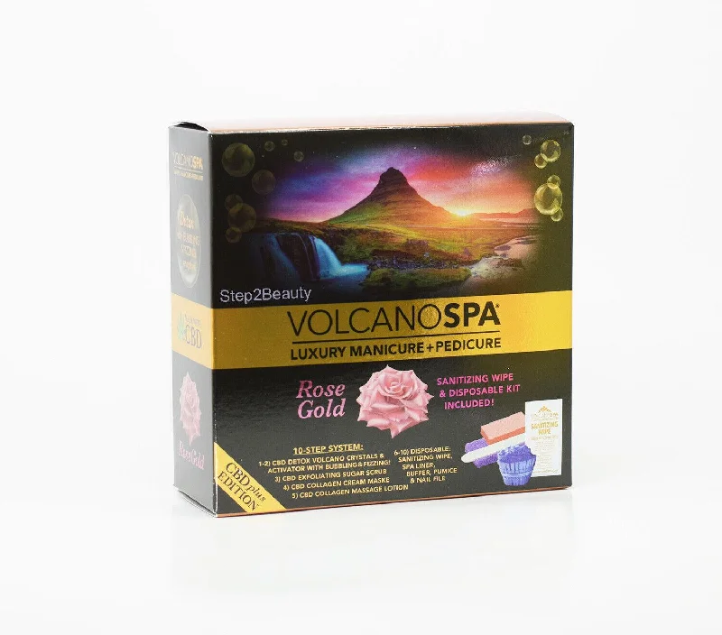 nail repair salon near me-Lapalm Volcano Spa Pedicure 5-Step in A Box Kit - Rose Gold