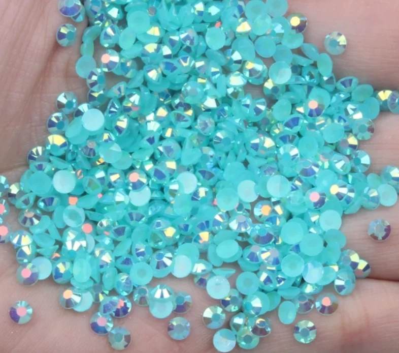 Nail rhinestone word designs-Lake Blue - AB Jelly Rhinestones