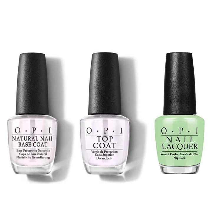 nail polish charcoal dark-OPI - Nail Lacquer Combo - Base, Top & Gargantuan Green Grape 0.5 oz - #NLB44