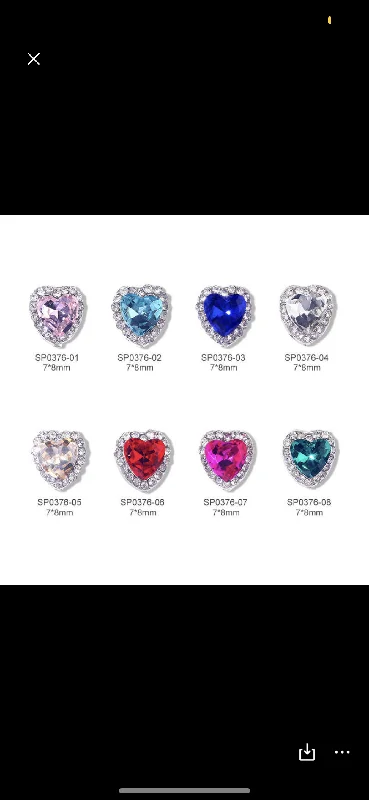 Nail rhinestone inspiration photos-Heart silver metal charms