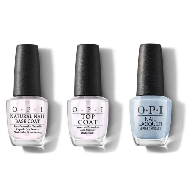 nail polish Barbie pink-OPI - Nail Lacquer Combo - Base, Top & Did You See Those Mussels? 0.5 oz - #NLE98