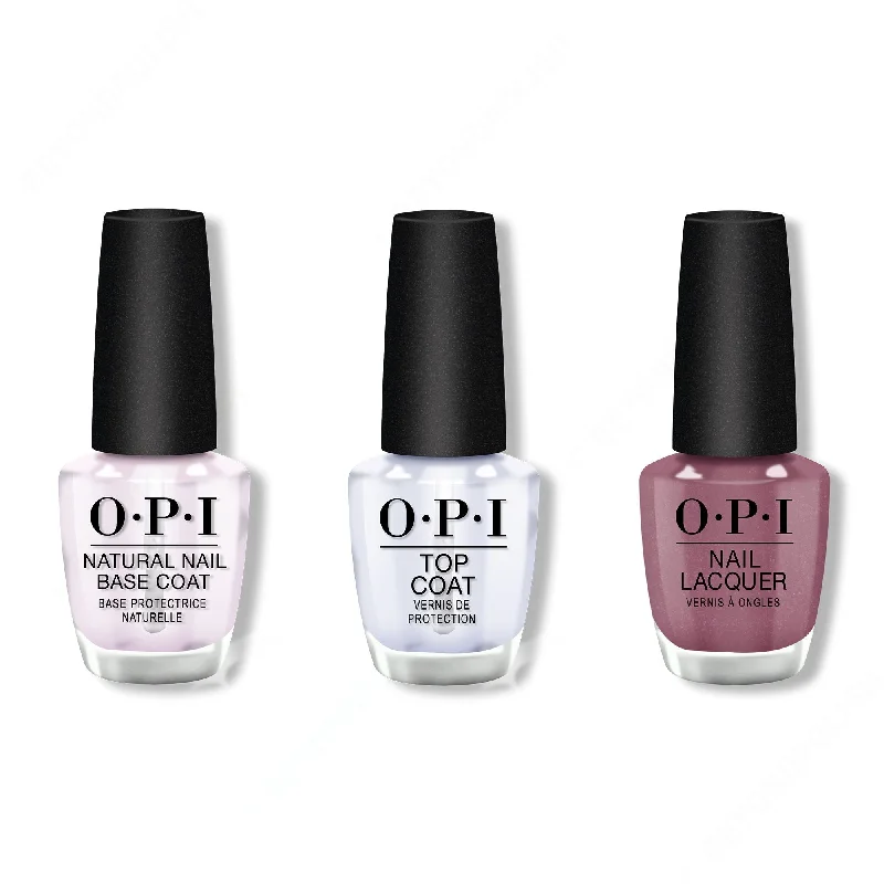 nail polish chrome finish-OPI - Nail Lacquer Combo - Base, Top & Reykjavik Has All the Hot Spots 0.5 oz - #NLI63