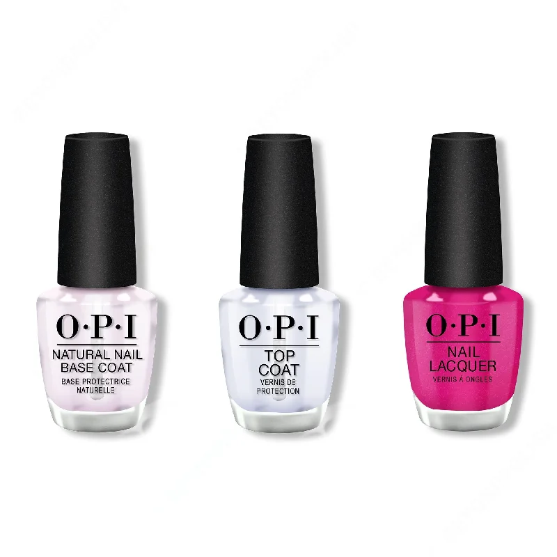 nail polish beach themes-OPI - Nail Lacquer Combo - Base, Top & La Paz-itively Hot 0.5 oz - #NLA20