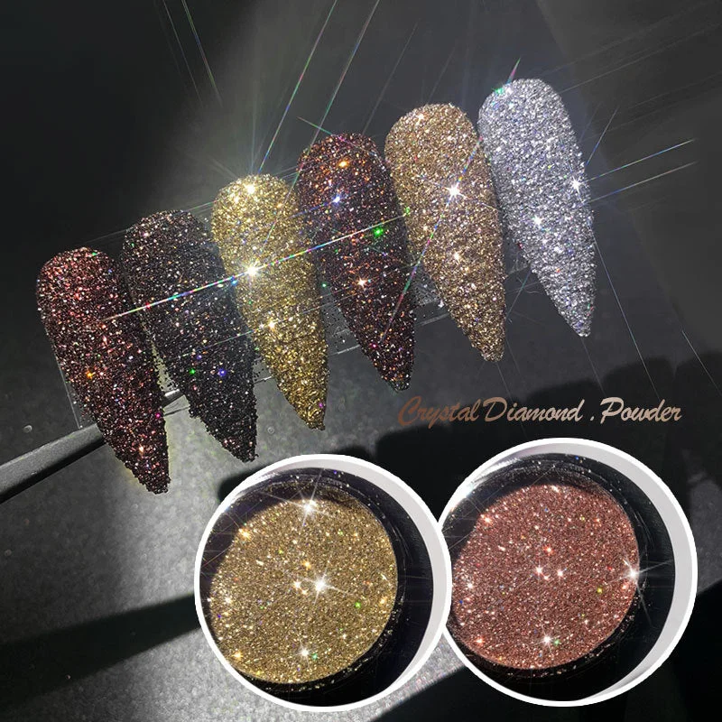 Nail art decoration handmade-Nail Glitter Crystal Diamond Nail Art Laser Dazzling Glitter Tips Decor 2584