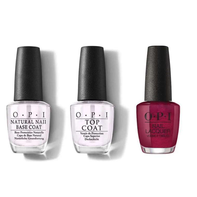 nail polish bulk buy-OPI - Nail Lacquer Combo - Base, Top & Sending You Holiday Hugs 0.5 oz - #NLHRJ08