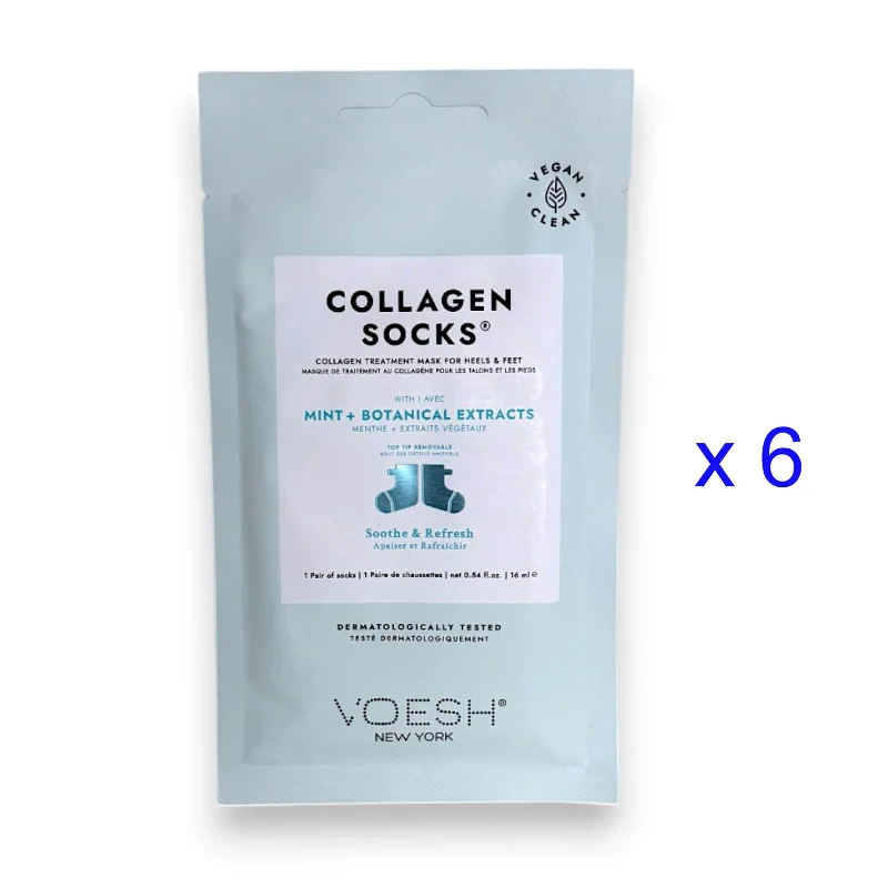 nail repair for performance-VOESH Collagen Socks - Mint - Botanical Extracts (Pack of 6 Pairs)