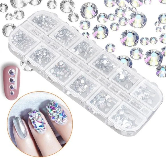 Nail rhinestone chic finishes-AB Crystal Nail Art Rhinestones Decoration