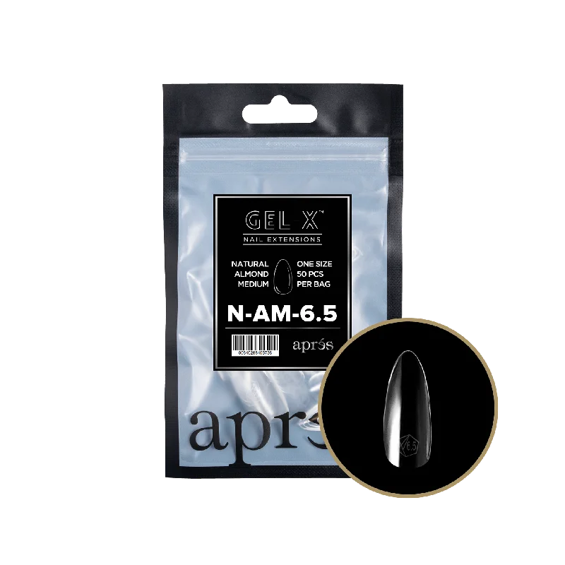 nail repair with nail repair shield gel-APRES TIP BAG - 6.5 - NATURAL ALMOND MEDIUM