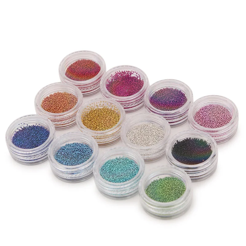 Nail rhinestone gradient fade-12 Colors Micro Ball Caviar Beads for Nail Art Decoration 3073