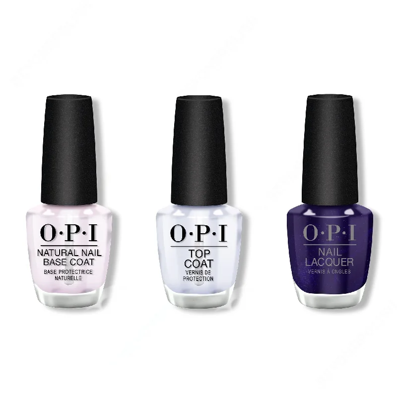 nail polish custom colors-OPI - Nail Lacquer Combo - Base, Top & Russian Navy 0.5 oz - #NLR54