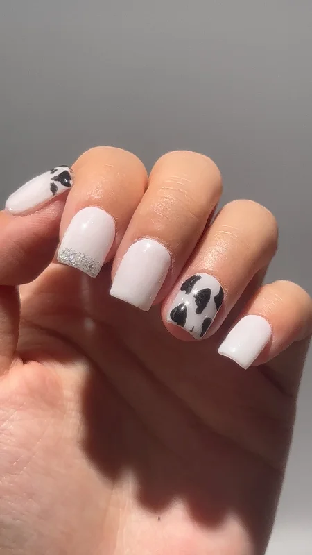 nail repair for pilates-Sugar Sparkle Typical Cow Print