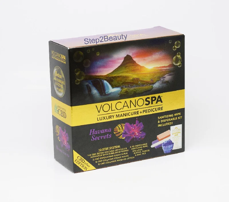 nail repair for paragliding-Lapalm Volcano Spa Pedicure 5-Step in A Box Kit - Havana Secrets