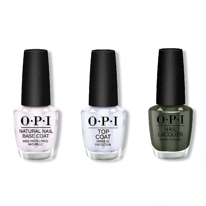 nail polish applicator-OPI - Nail Lacquer Combo - Base, Top & Things I've Seen In Aber-green 0.5 oz - #NLU15