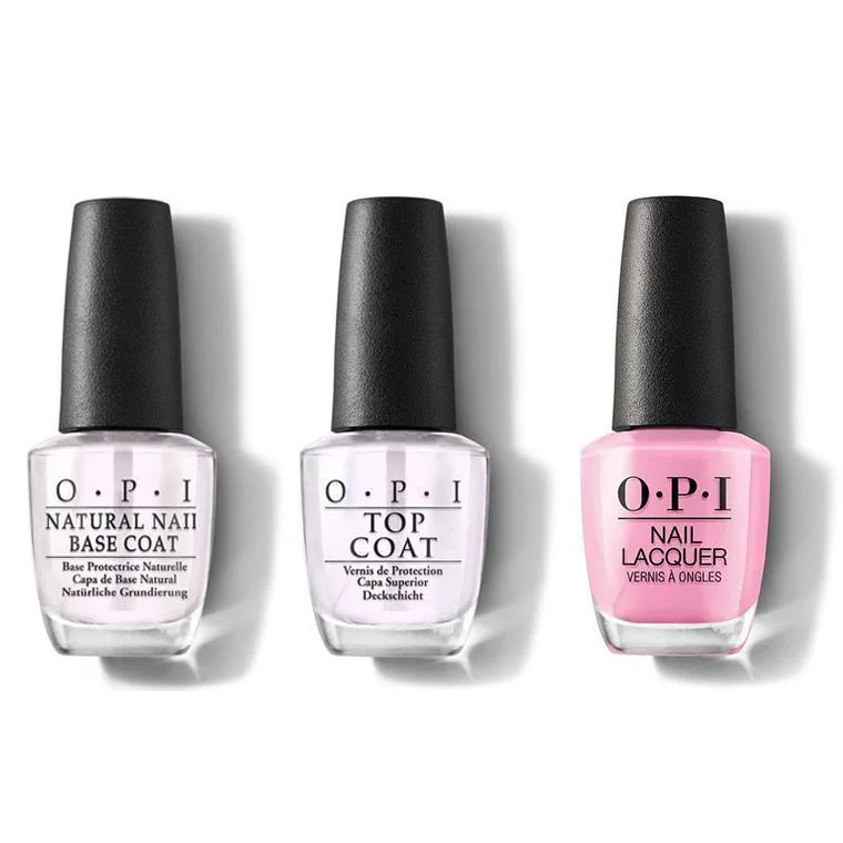 nail polish snake skin-OPI - Nail Lacquer Combo - Base, Top & Leather Electryfyin' Pink 0.5 oz - #NLG54