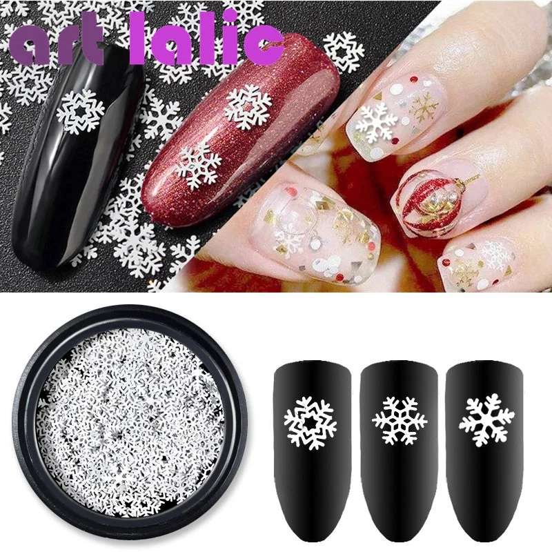 Nail art decoration at home-3D Snowflakes Nail Sequins Flakes Paillette Glitter Christmas Xmas Nail Art 1500