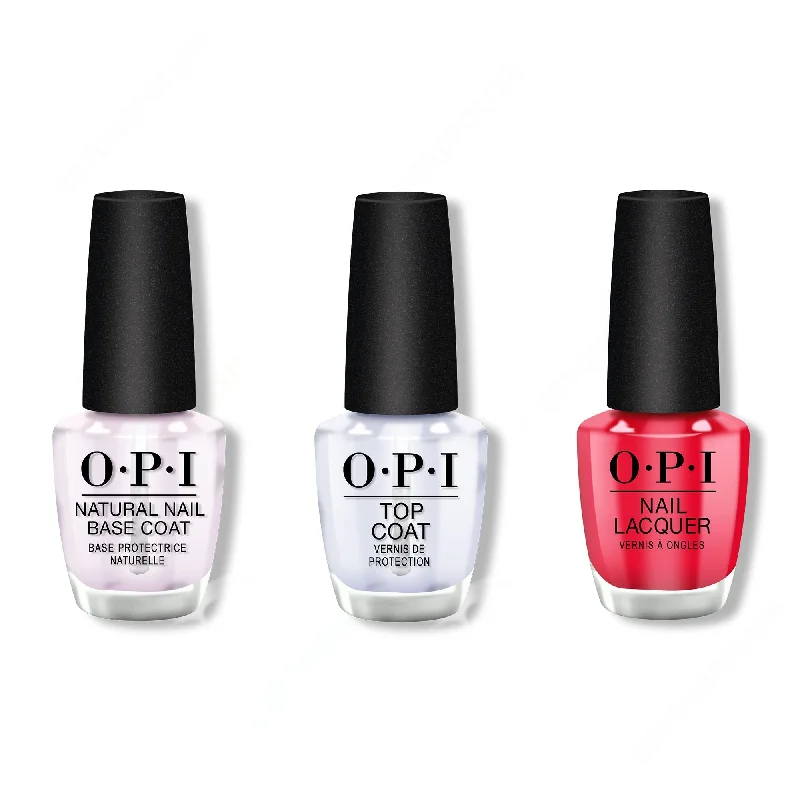 nail polish heart shapes-OPI - Nail Lacquer Combo - Base, Top & Cajun Shrimp 0.5 oz - #NLL64