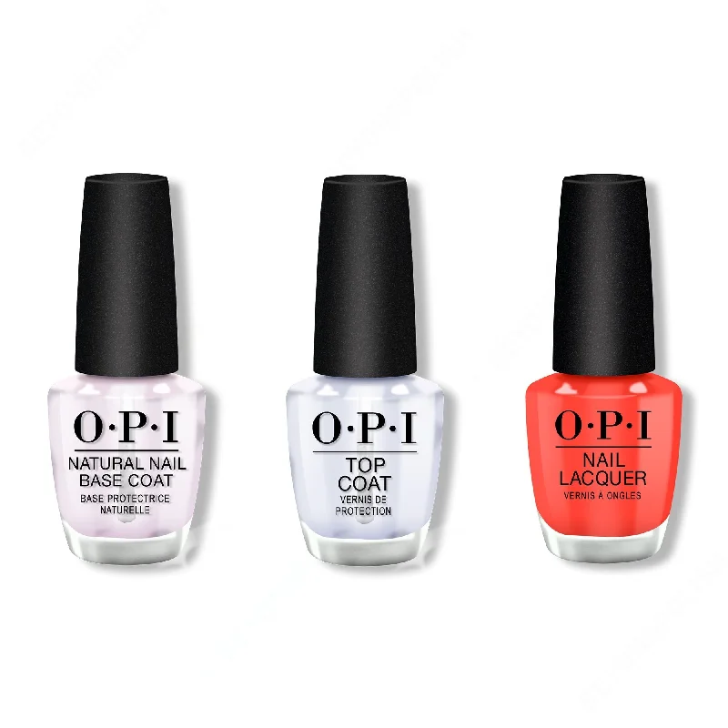 nail polish YouTube tutorials-OPI - Nail Lacquer Combo - Base, Top & My Chihuahua Doesn't Bite Anymore 0.5 oz - #NLM89