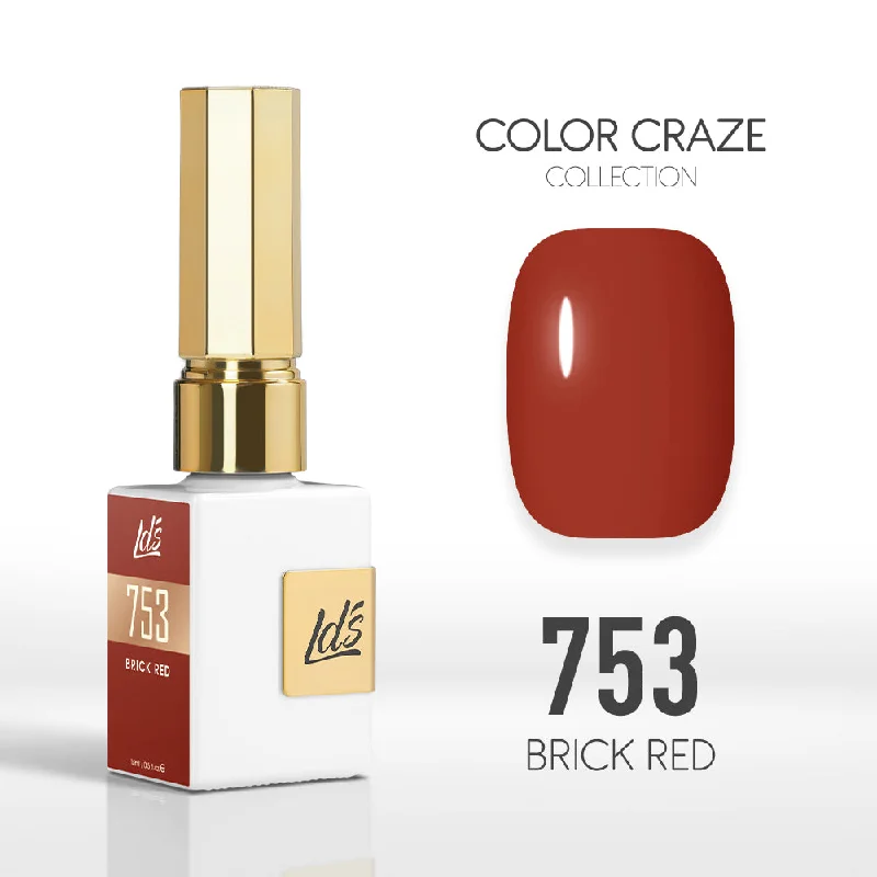 nail polish storage ideas-LDS Color Craze Gel Nail Polish - 753 Brick Red - 0.5oz