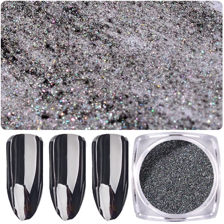 Nail art decoration versatile-Black Mirror Powder Nail Glitter 1g Aurora Shining 0578