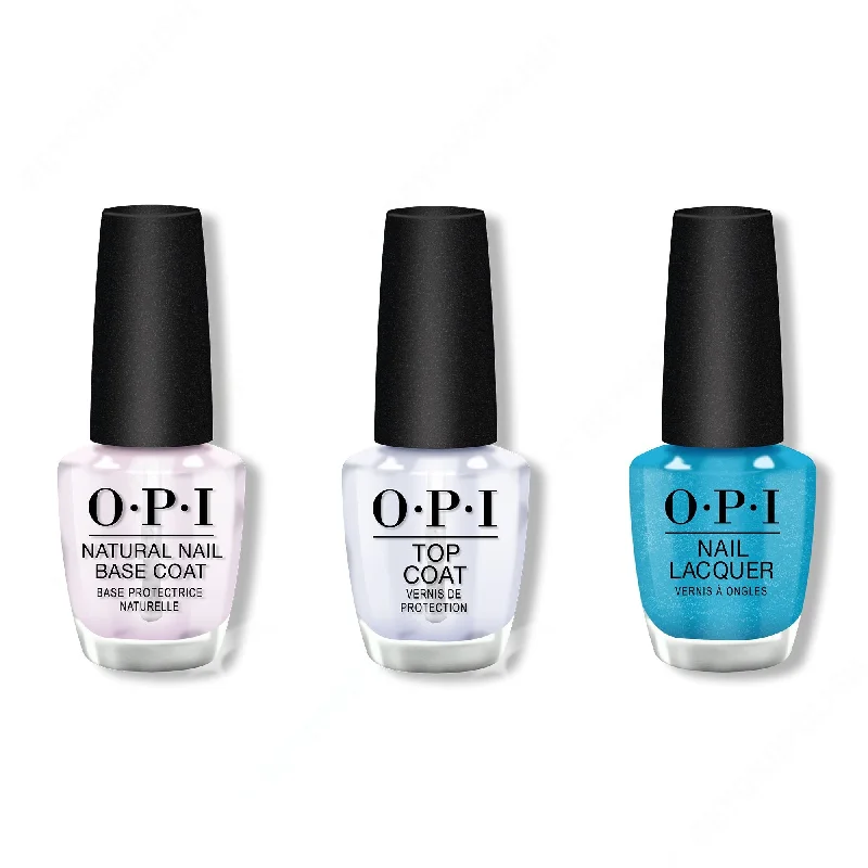 nail polish gel removal-OPI - Nail Lacquer Combo - Base, Top & Teal the Cows Come Home 0.5 oz - #NLB54