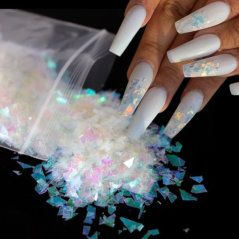 Nail art decoration tech-10g Holographic Nail Sequins Glitter Sparkly Flake Slice Nail Art Decorations 2759