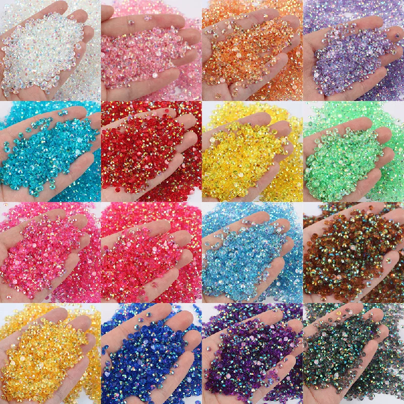 Nail rhinestone book inspired-YANTUO Wholesale Flat Back Resin Rhinestone 2mm 3mm 4mm 5mm 6mm Non Hot Fix  Resin Rhinestones Flatback For DIY Crafts