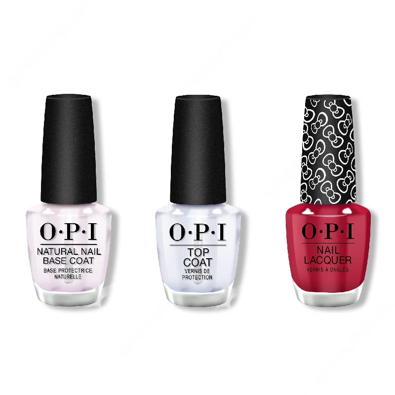 nail polish thunder gray-OPI - Nail Lacquer Combo - Base, Top & A Kiss On The Chic 0.5 oz - #HRL05