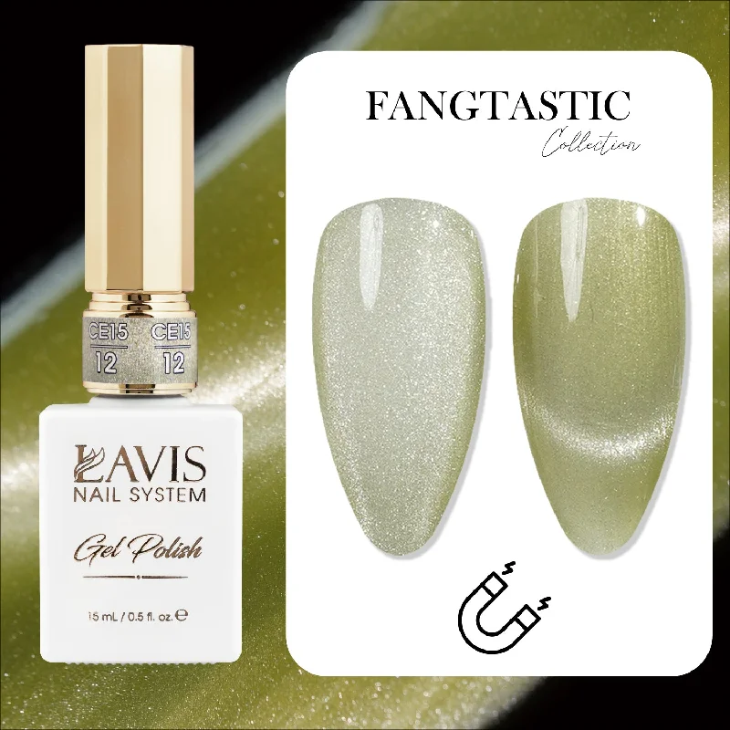 Nail art decoration temporary-LAVIS Cat Eyes CE15 - 12 - Gel Polish 0.5 oz - Fangtastic Collection