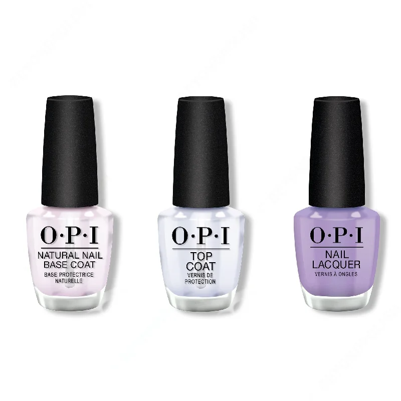 nail polish glossy finish-OPI - Nail Lacquer Combo - Base, Top & Galleria Vittorio Violet 0.5 oz - #NLMI09