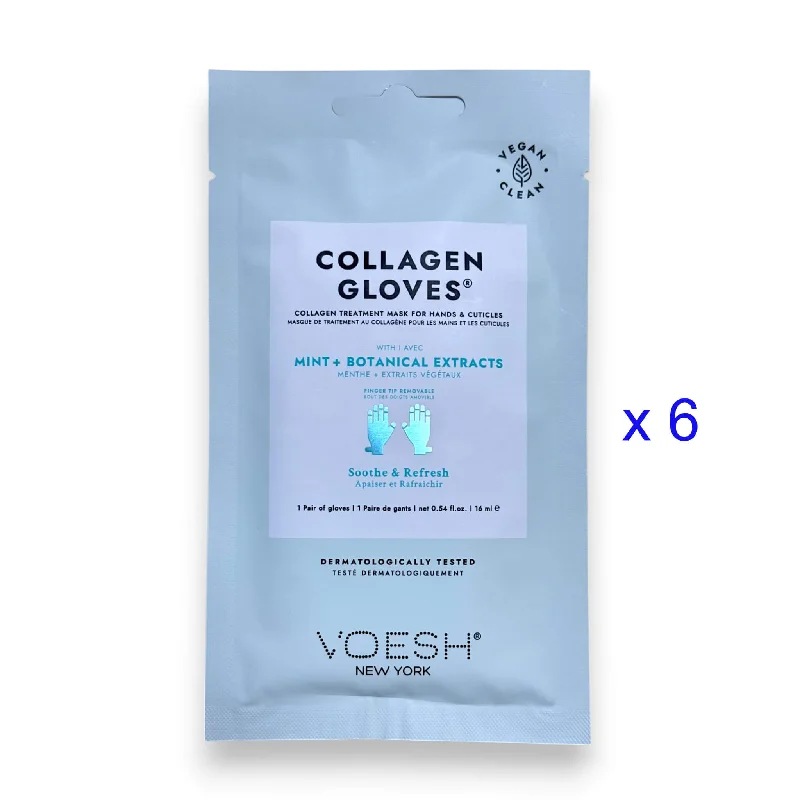 nail repair for rehearsals-VOESH Collagen Gloves - Mint - Botanical Extracts (Pack of 6 Pairs)