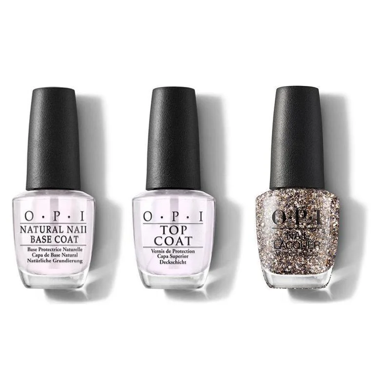 nail polish espresso dark-OPI - Nail Lacquer Combo - Base, Top & Dreams On A Silver Platter 0.5 oz - #NLHRK14