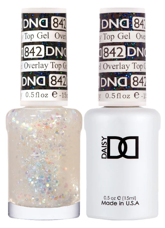 nail polish nebula effect-DND 842 Overlay Top Gel Duo