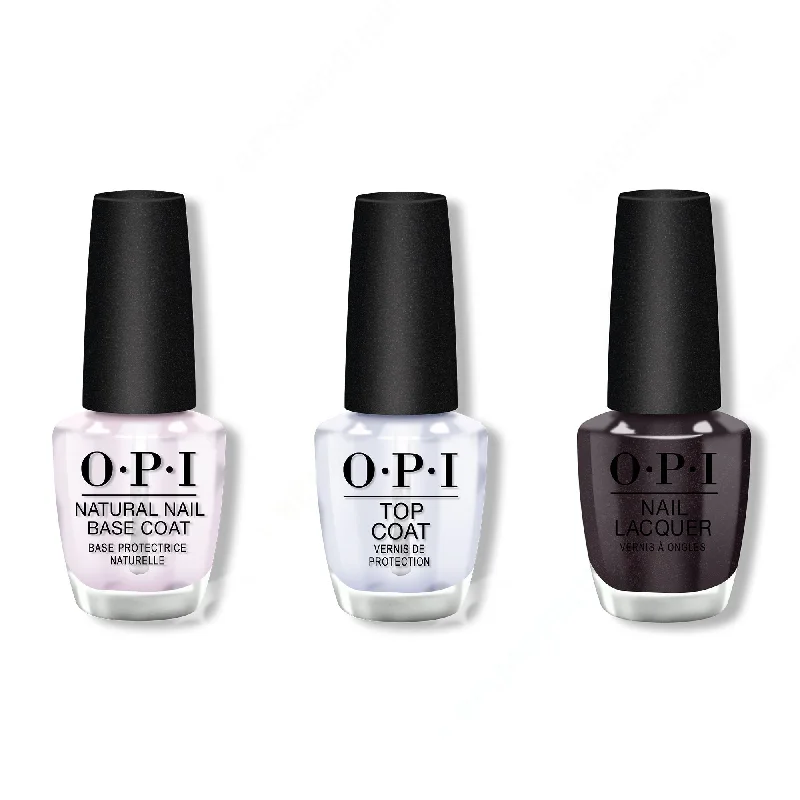 nail polish Instagram ideas-OPI - Nail Lacquer Combo - Base, Top & My Private Jet 0.5 oz - #NLB59