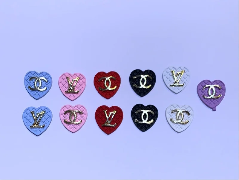 Nail rhinestone damage prevention-Heart designer charms