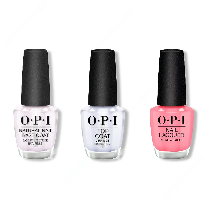 nail polish desert tones-OPI - Nail Lacquer Combo - Base, Top & Kiss Me I'm Brazilian 0.5 oz - #NLA68