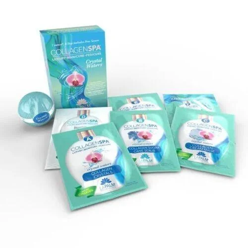 nail repair for rainy days-Lapalm Collagen Spa Manicure Pedicure Kit with bubble - Crystal Waters