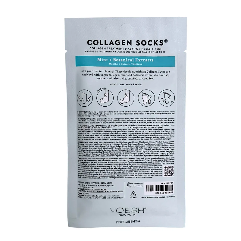 nail repair with nail repair bond-VOESH Collagen Socks - Mint - Botanical Extracts