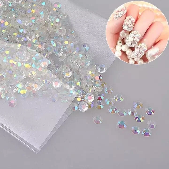 Nail rhinestone festival looks-Crystal 1mm Rhinestones Nail Pearl Nail Art Decoration