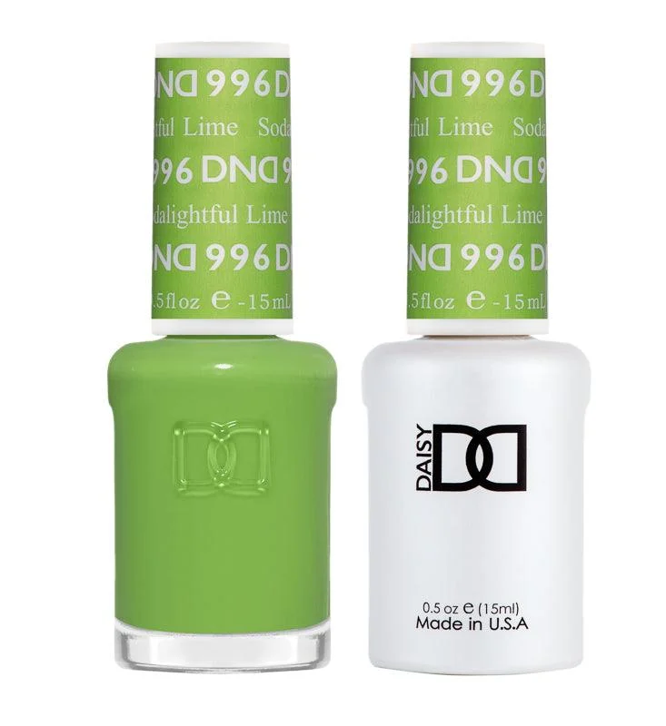 nail polish sparkle drop-DND GEL 996 So-da-lightful Lime