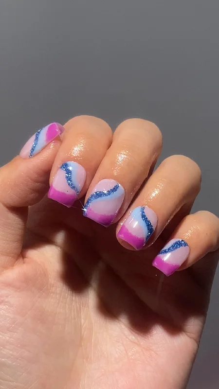 nail repair for doctors-Vibrant Dual Swirl French