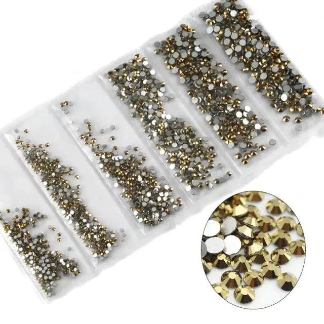 Nail rhinestone shine boost-Rhinestones Pack Bronze