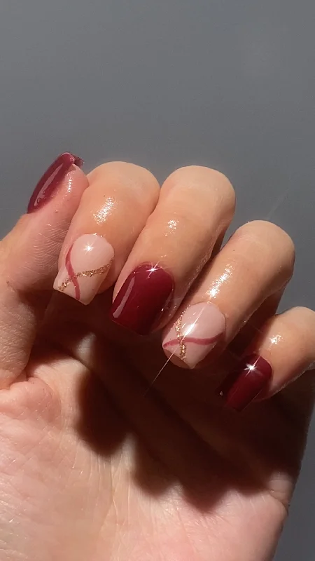 nail repair for beginners-Gorgeous Cabernet Carve