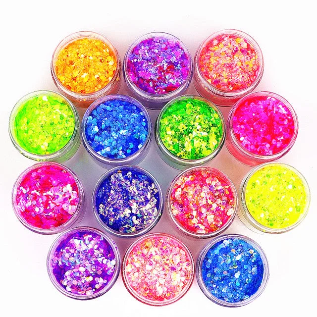 Nail art decoration music-Polyester Bulk Glitter Chunky Mix Top quality Cosmetic Chunky Glitter for Nails Face Body Makeup