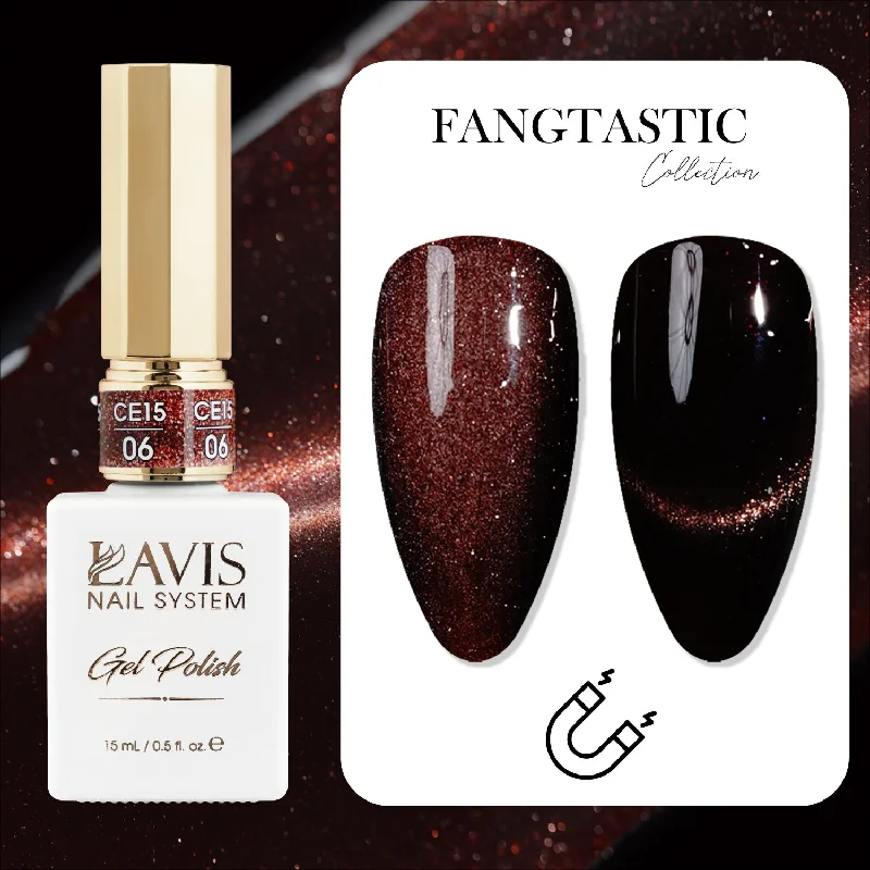 Nail art decoration polish-LAVIS Cat Eyes CE15 - 06 - Gel Polish 0.5 oz - Fangtastic Collection