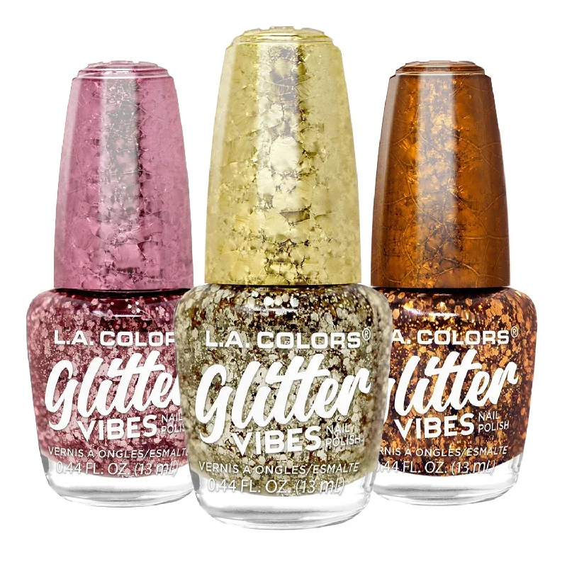 nail polish starry night-LA Colors Glitter Vibes Nail Polish 0.44oz