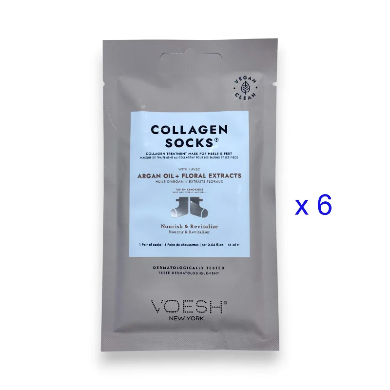 nail repair for solo dance-VOESH Collagen Socks - With Argan Oil + Floral Extracts (Pack of 6 Pairs)