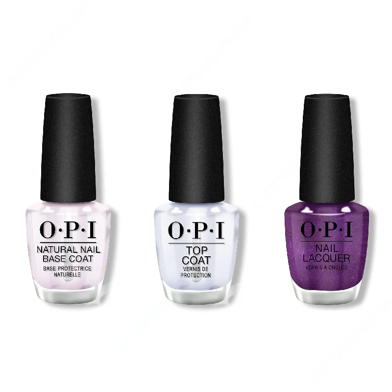 nail polish for resale-OPI - Nail Lacquer Combo - Base, Top & Samurai Breaks a Nail 0.5 oz - #NLT85