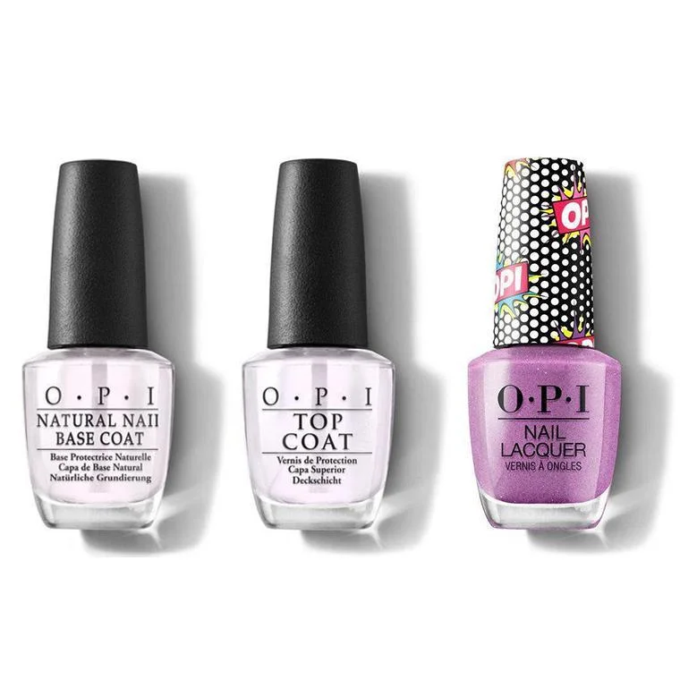 nail polish magnetic-OPI - Nail Lacquer Combo - Base, Top & Pop Star 0.5 oz - #NLP51